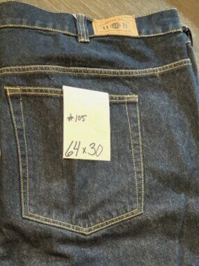 Harbor Bay 28x30 Men's Dark Wash Blue Denim Jeans Regular Fit Straight Leg